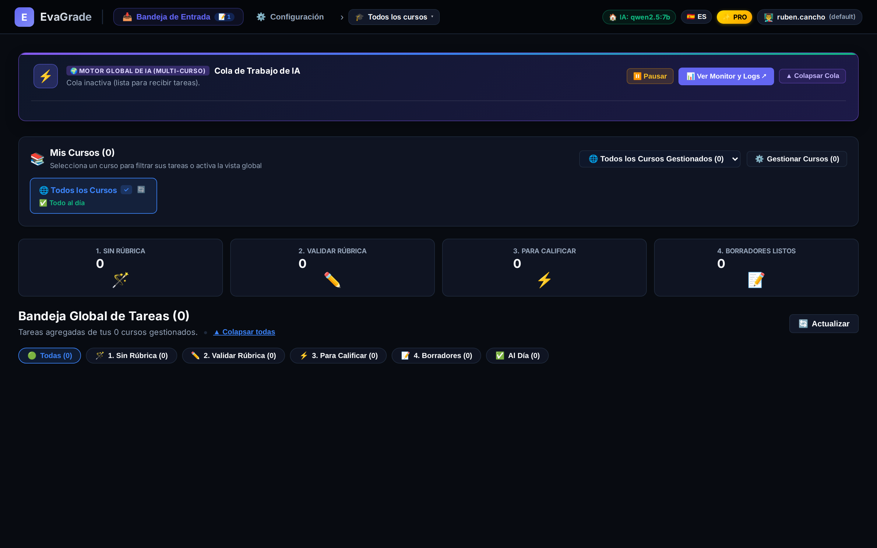 Captura de la interfaz de EvaGrade Desktop